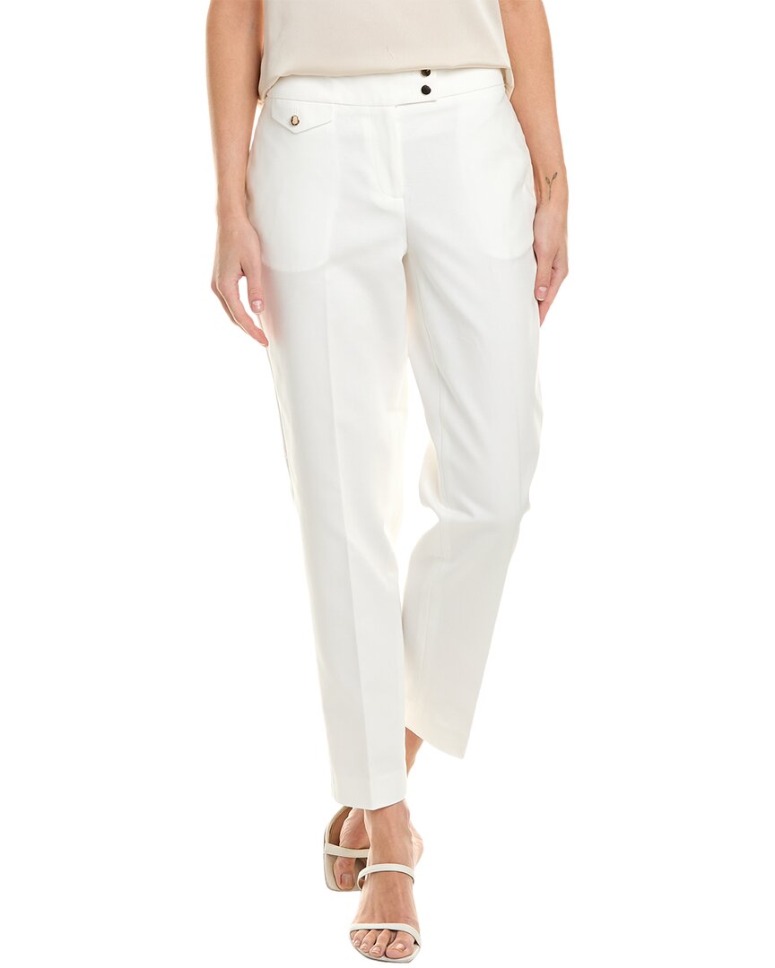 Anne Klein womens Slim Ankle Cut Pant, 0, White